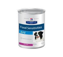 Hill's вет.консервы  Prescription Diet d/d Food Sensitivities, влажный диетический корм для собак при пищевой аллергии, с уткой 370 г