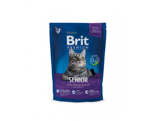 Корм Brit  Premium Cat для пожилых кошек, с курицей и куриной печенью 1,5 кг