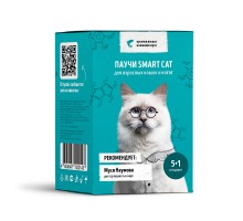 Smart Cat набор паучей 5+1 для взрослых кошек и котят: кусочки лосося в нежном соусе