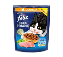 Корм Felix "Мясное объедение" с курицей для кошек 1,3 кг