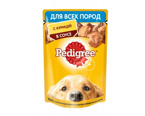 Pedigree влажный корм для взрослых собак всех пород, с курицей в соусе 85 г