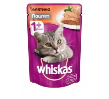 Whiskas влажный корм для кошек паштет с телятиной