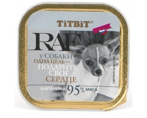 TiTBiT паштет для собак RAF с бараниной 100 г