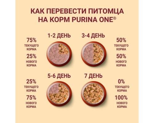 Purina One  Взрослая для собак мелких пород старше 1 года, с курицей, морковью и зеленой фасолью в подливе 85 г