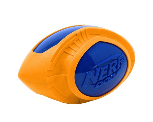 Nerf Dog мяч для регби из термопластичной резины, 18 см (серия "Мегатон"), (синий/оранжевый) 254 г