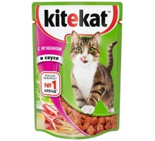 Kitekat влажный корм для кошек, с ягненком в соусе