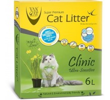 Van Cat комкующийся наполнитель с Антибактериальным эффектом, 6л, коробка (Clinic Ultra Sensitive) 5,1 кг