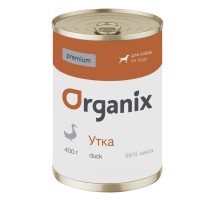 Organix монобелковые премиум консервы для собак, с уткой 400 г