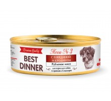 Best Dinner консервы Premium меню №3 "С говядиной и кроликом" 340 г