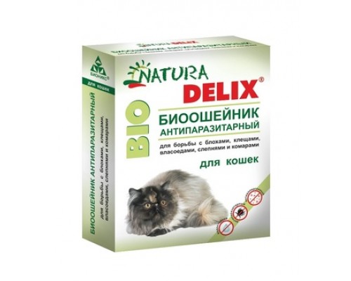 Бионикс ошейник антипаразитарный Natura Delix BIO с алоэ-вера, для кошек 10 г