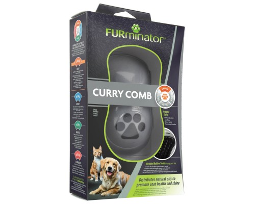 FURminator расческа резиновая Curry Comb, зубцы 5 мм 135 г