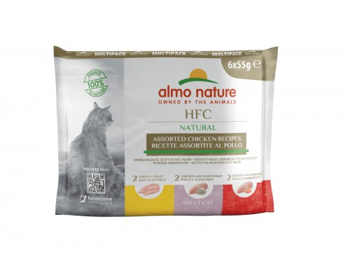 Almo Nature (консервы) набор паучей для кошек ассорти с курицей (6x55 гр)