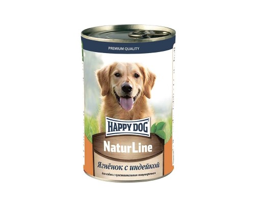 Happy dog кусочки в фарше для собак, с ягненком и индейкой 410 г