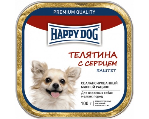 Happy dog паштет  "Телятина с сердцем" 125 г