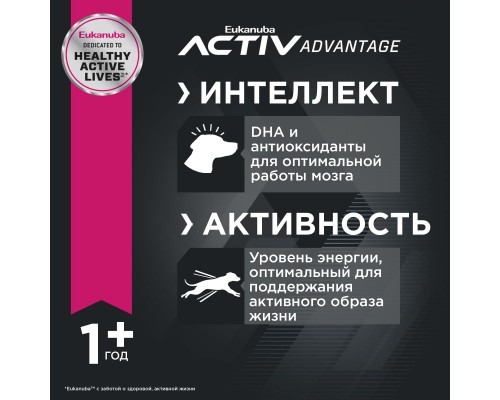 Корм Eukanuba для взрослых собак средних пород, с птицей 3 кг