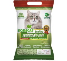 Homecat наполнитель комкующийся наполнитель "Эколайн" с ароматом зеленого чая 12 л