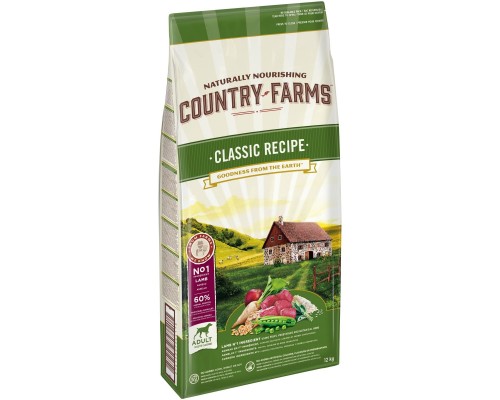 Country Farms сухой корм полнорационный для взрослых собак, с высоким содержанием ягненка 12 кг