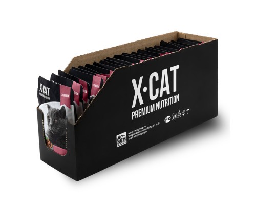 X-CAT паучи для стерилизованных кошек  с ягненком в соусе