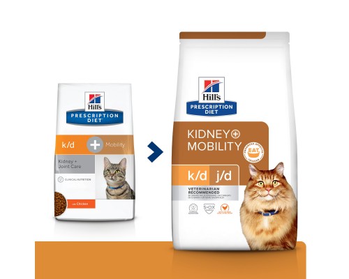 Hill's Prescription Diet k/d Mobility Kidney, Joint Care сухой диетический, для кошек для поддержания здоровья почек и суставов