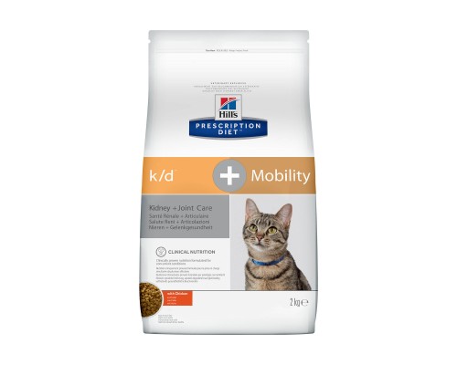 Hill's Prescription Diet k/d Mobility Kidney, Joint Care сухой диетический, для кошек для поддержания здоровья почек и суставов