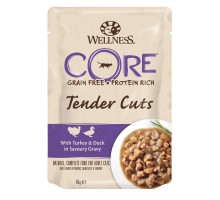 Wellness CORE  Tender Cuts паучи из индейки с уткой в виде нарезки в соусе для кошек