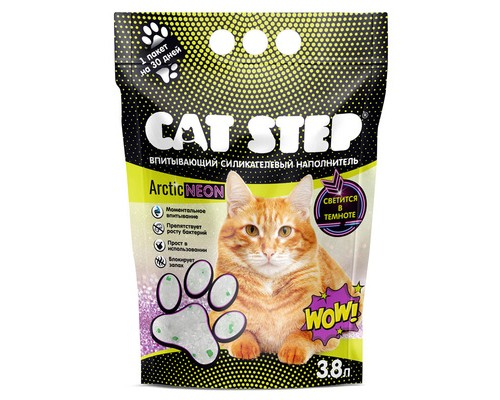 Cat step впитывающий силикагелевый наполнитель, 3,8 л 1,67 кг