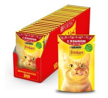 Friskies влажный корм для взрослых кошек, с языком в подливе