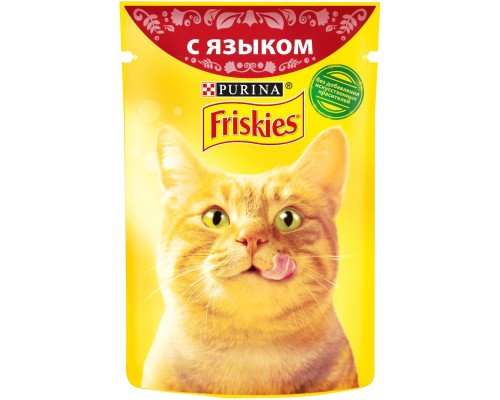 Friskies влажный корм для взрослых кошек, с языком в подливе