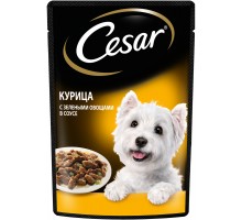 Cesar влажный корм для взрослых собак, курица с зелеными овощами 85 г