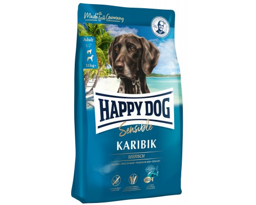 Корм Happy dog сухой корм для собак весом от 10 кг Happy Dog "Карибик" с морской рыбой 12,5 кг