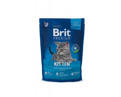 Корм Brit  Premium Cat с курицей в лососевом соусе для котят 800 г