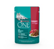 Purina One паучи с говядиной и морковью для взрослых кошек