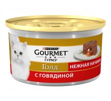 Gourmet консервы для кошек Gourmet Gold нежная начинка с говядиной