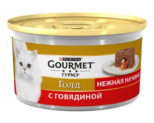 Gourmet консервы для кошек Gourmet Gold нежная начинка с говядиной