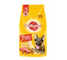 Корм Pedigree сухой корм для взрослых собак крупных пород, с говядиной 13 кг