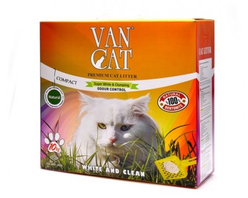 Van Cat комкующийся наполнитель "100% натуральный", без пыли, коробка 10 кг