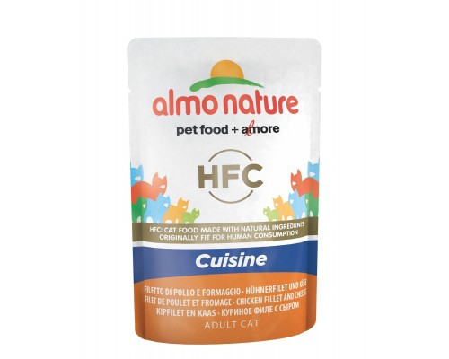 Almo Nature (консервы) паучи для кошек, с куриным филе и сыром