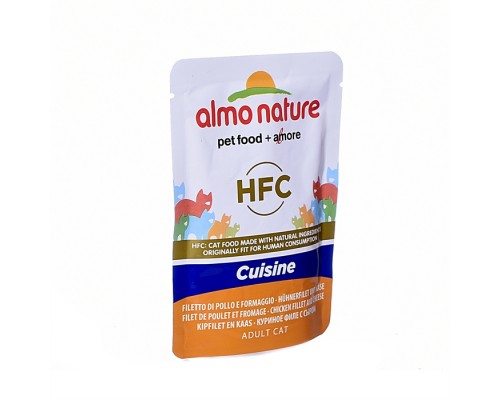 Almo Nature (консервы) паучи для кошек, с куриным филе и сыром