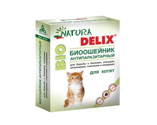 Бионикс ошейник антипаразитарный Natura Delix BIO с алоэ-вера, для котят 9 г