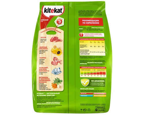 Корм Kitekat сухой для кошек "Мясной пир" 1,9 кг