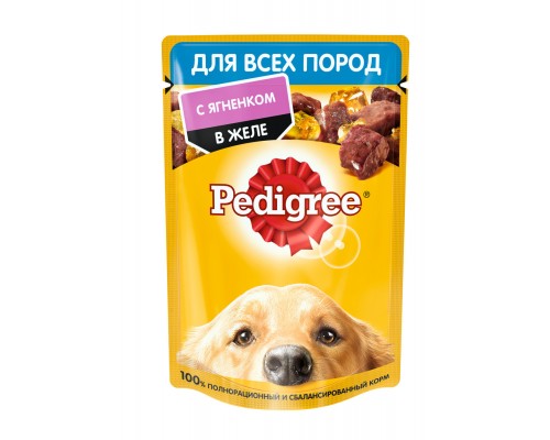 Pedigree влажный корм Pedigree для взрослых собак всех пород, с ягненком в желе 85 г