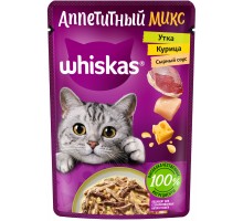 Whiskas "Аппетитный микс" курица и утка с сырным соусом для кошек