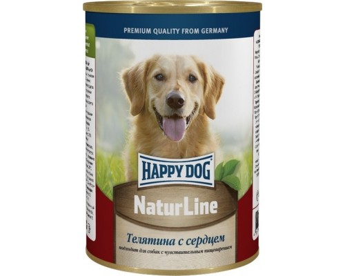 Happy dog кусочки в фарше для собак - телятина с сердцем 410 г