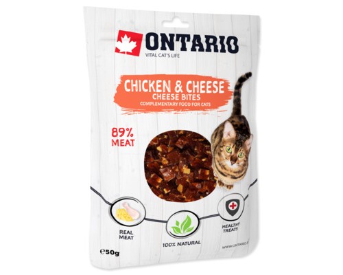 Ontario (консервы, лакомства) лакомство для кошек кусочки курицы и сыра 50 г