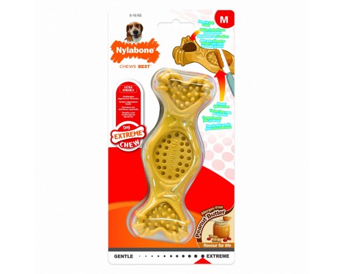 Nylabone игрушка-косточка для лакомств экстра-жесткая, с ароматом арахисовой пасты 155 г