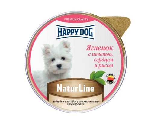 Happy dog паштет  "Янёнок с печенью, сердцем и рисом" 125 г