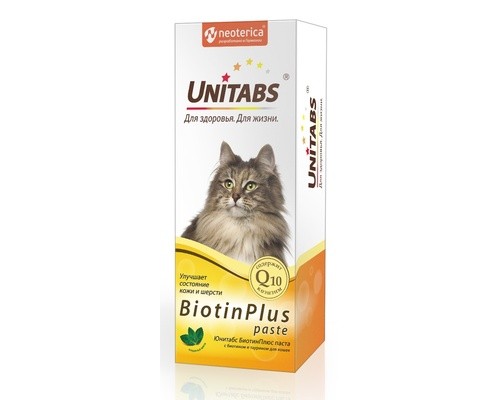 Unitabs витамины BiotinPlus с Q10 паста для кошек, 120мл 140 г