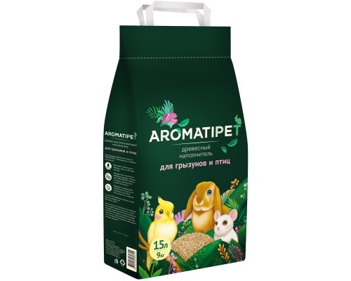 AromatiPet древесный наполнитель для грызунов и птиц 5 л