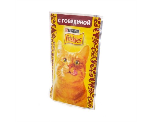 Friskies для взрослых кошек, с говядиной в подливе