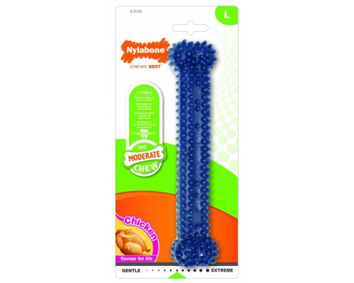 Nylabone косточка для зубов умеренно-жесткая, аромат курицы, L 159 г